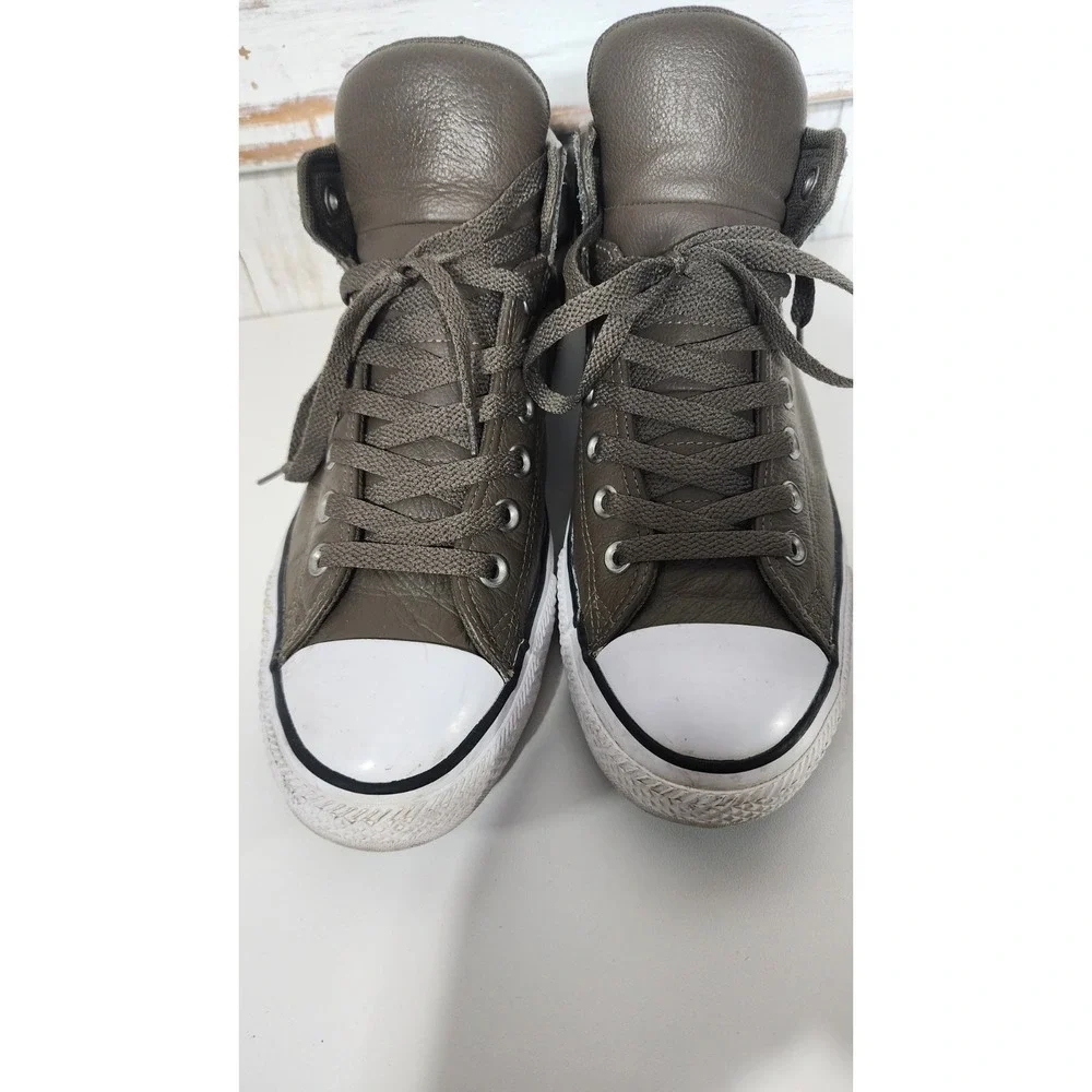 Converse Chuck Taylor All Star Shoes Mens Size 10 Black Leather Siege @8 - Picture 4 of 8